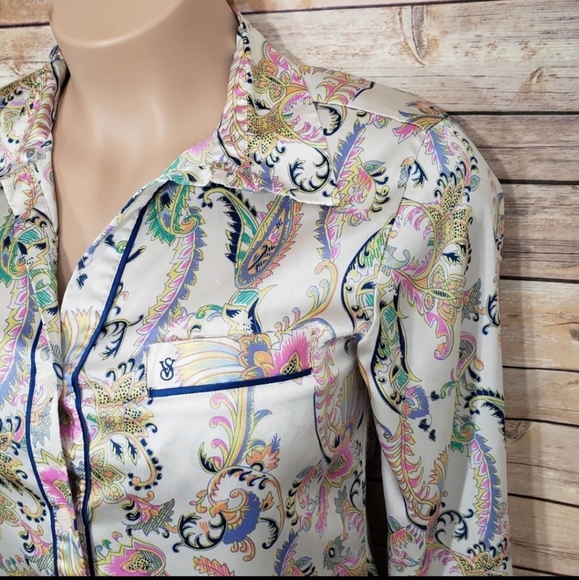 Victoria secret Sleepwear Paisley Long Sleeve Top - Picture 3 of 9